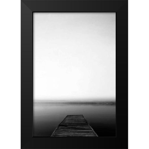 Strolling On The Pier Black Modern Wood Framed Art Print by Telik, Tracey