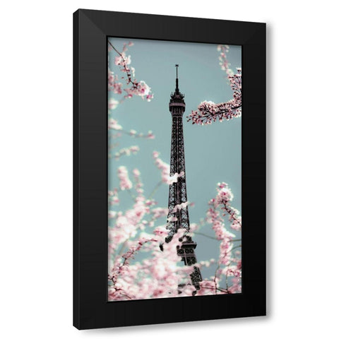 Spring Eiffel Pastel Black Modern Wood Framed Art Print by Telik, Tracey