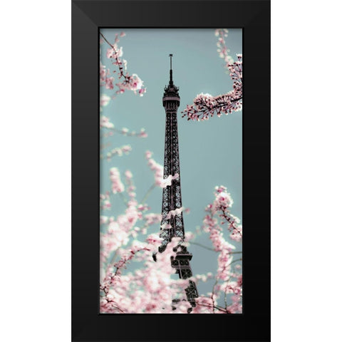 Spring Eiffel Pastel Black Modern Wood Framed Art Print by Telik, Tracey