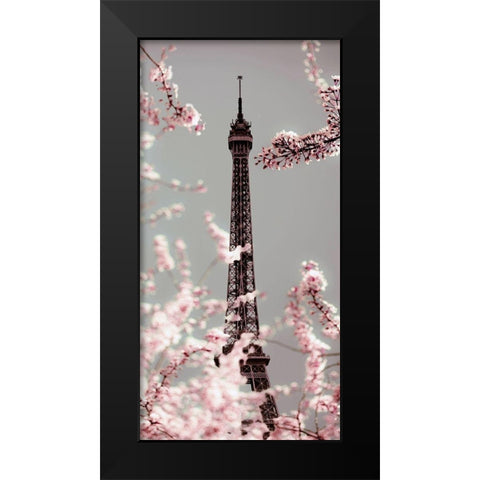 Spring Eiffel Pastel Black Modern Wood Framed Art Print by Telik, Tracey