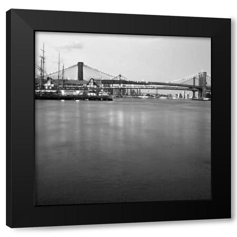 Brooklyn bw Black Modern Wood Framed Art Print by Telik, Tracey