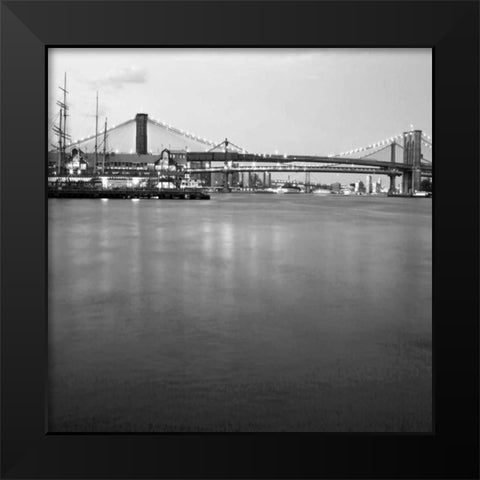 Brooklyn bw Black Modern Wood Framed Art Print by Telik, Tracey