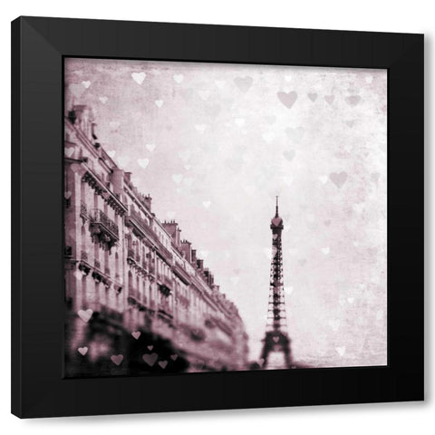 Paris Heart Storm 1 Black Modern Wood Framed Art Print by Telik, Tracey