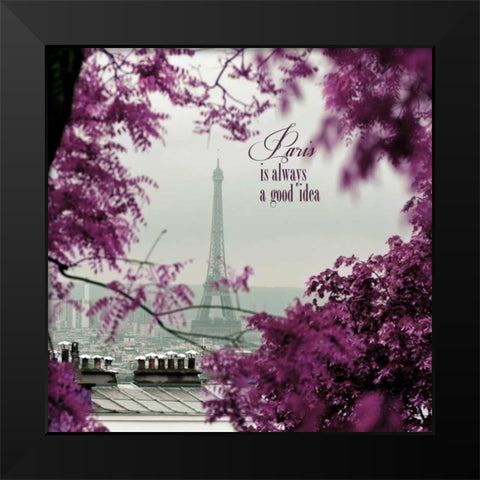 Through The Paris Foliage 2 Black Modern Wood Framed Art Print by Telik, Tracey