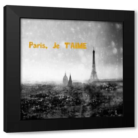 Paris Je Aime Enlight Black Modern Wood Framed Art Print with Double Matting by Telik, Tracey