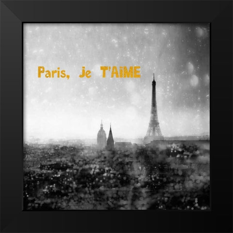 Paris Je Aime Enlight Black Modern Wood Framed Art Print by Telik, Tracey