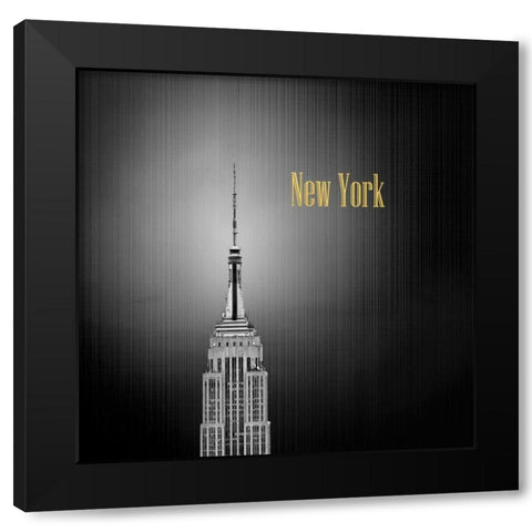 Golden Empire Spike Black Modern Wood Framed Art Print by Telik, Tracey