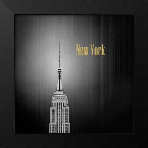 Golden Empire Spike Black Modern Wood Framed Art Print by Telik, Tracey