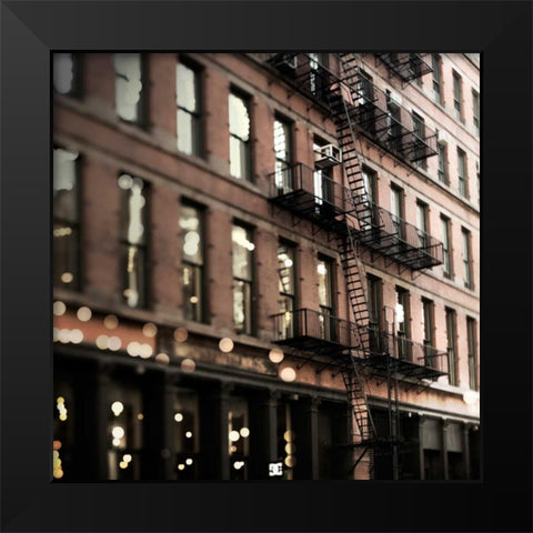 Soho Buildings Black Modern Wood Framed Art Print by Telik, Tracey