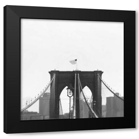Brooklyn Bridge bw Black Modern Wood Framed Art Print by Telik, Tracey