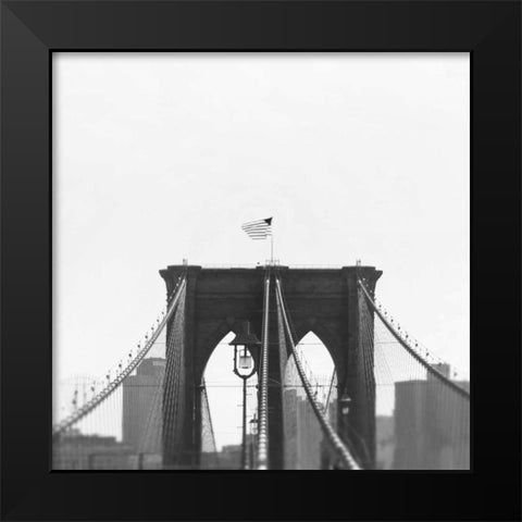 Brooklyn Bridge bw Black Modern Wood Framed Art Print by Telik, Tracey