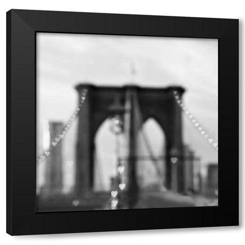 Brooklyn Hearts BW Black Modern Wood Framed Art Print with Double Matting by Telik, Tracey
