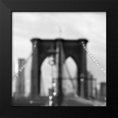 Brooklyn Hearts BW Black Modern Wood Framed Art Print by Telik, Tracey