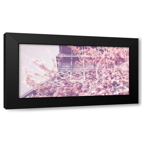 Eiffel Blossoms Black Modern Wood Framed Art Print with Double Matting by Telik, Tracey