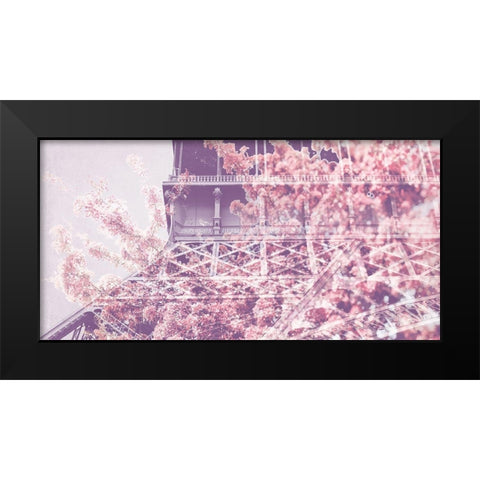 Eiffel Blossoms Black Modern Wood Framed Art Print by Telik, Tracey