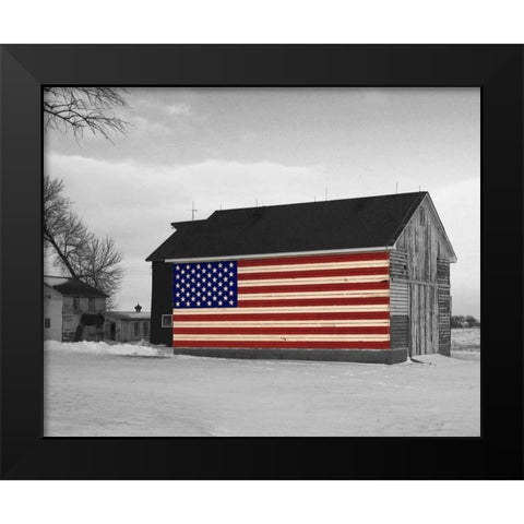 Flag Barn 2 Black Modern Wood Framed Art Print by Petroff, Tom