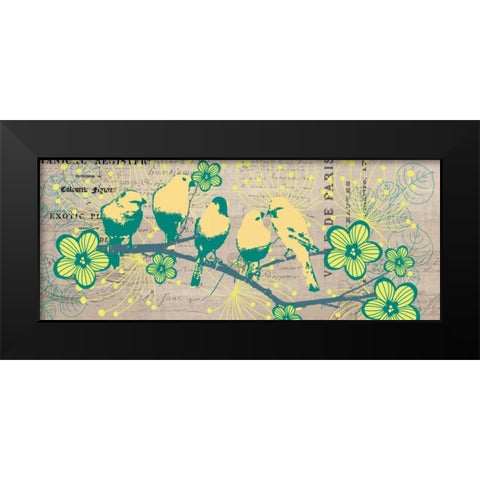 Bird Botanical Yellow Black Modern Wood Framed Art Print by Jordan, Elizabeth