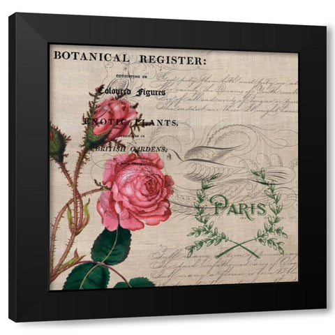 Botanical Register board Black Modern Wood Framed Art Print with Double Matting by Jordan, Elizabeth