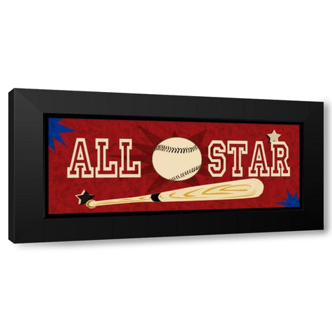 At The Ball Game Black Modern Wood Framed Art Print with Double Matting by Pazan, Tony