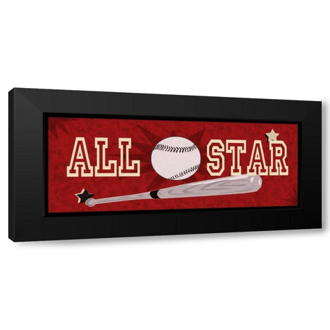 All Star Black Modern Wood Framed Art Print with Double Matting by Pazan, Tony