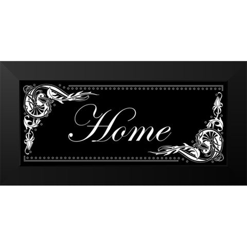 Home Black Modern Wood Framed Art Print by Pazan, Tony