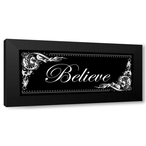 Believe Black Modern Wood Framed Art Print with Double Matting by Pazan, Tony
