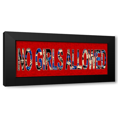 No Girls Black Modern Wood Framed Art Print with Double Matting by Pazan, Tony