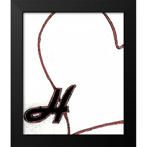 Love Black Modern Wood Framed Art Print by Pazan, Tony