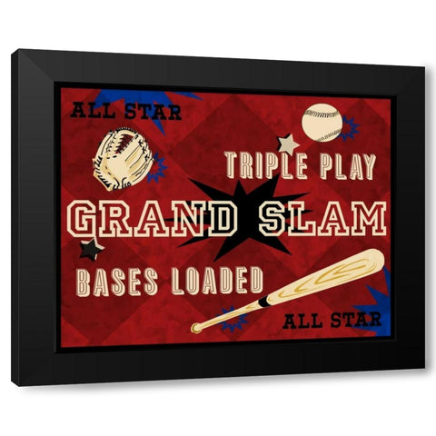 Grand Slam Black Modern Wood Framed Art Print by Pazan, Tony