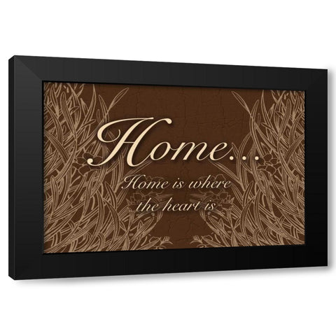 Home And Heart Black Modern Wood Framed Art Print by Pazan, Tony