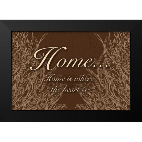 Home And Heart Black Modern Wood Framed Art Print by Pazan, Tony