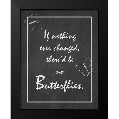 Butterflies Black Modern Wood Framed Art Print by Pazan, Tony