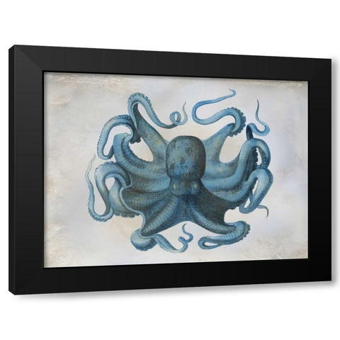 Big Blue Black Modern Wood Framed Art Print by Pazan, Tony