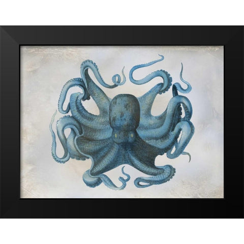 Big Blue Black Modern Wood Framed Art Print by Pazan, Tony