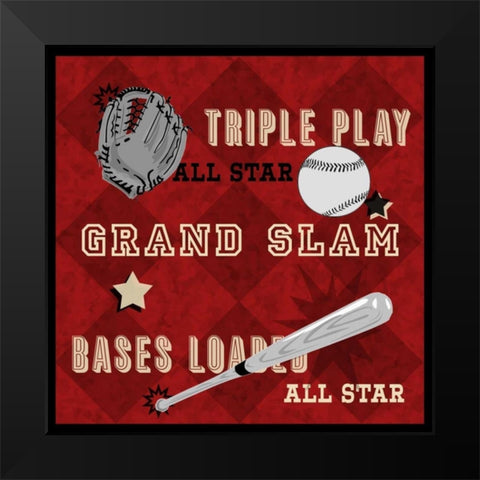Triple Play Black Modern Wood Framed Art Print by Pazan, Tony