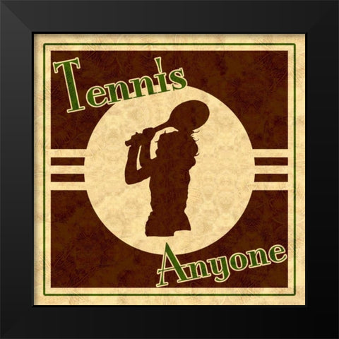 Tennis A Black Modern Wood Framed Art Print by Pazan, Tony