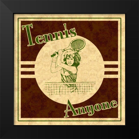 Tennis Black Modern Wood Framed Art Print by Pazan, Tony