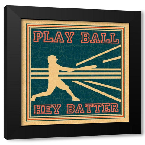 Play Ball Black Modern Wood Framed Art Print by Pazan, Tony