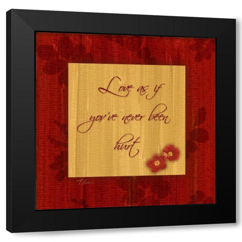 1 Love Black Modern Wood Framed Art Print with Double Matting by Pazan, Tony
