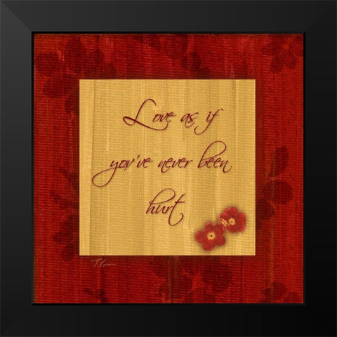 1 Love Black Modern Wood Framed Art Print by Pazan, Tony