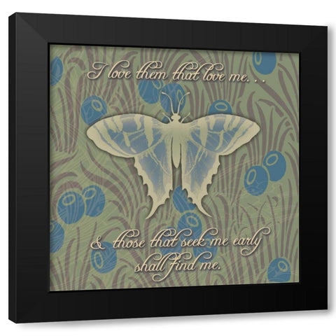 Butterfly Black Modern Wood Framed Art Print by Pazan, Tony
