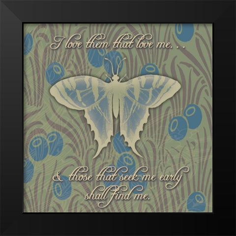 Butterfly Black Modern Wood Framed Art Print by Pazan, Tony