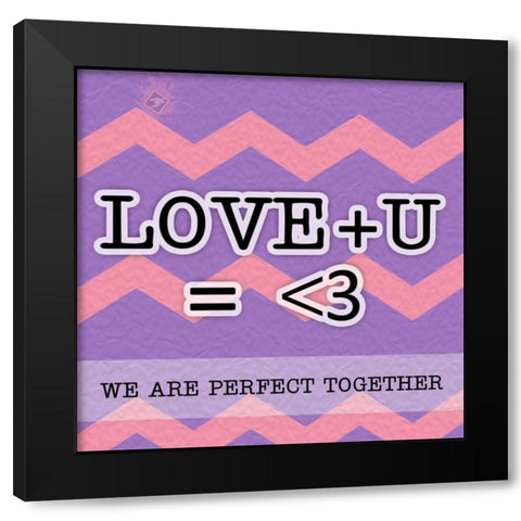 Love U Black Modern Wood Framed Art Print with Double Matting by Pazan, Tony