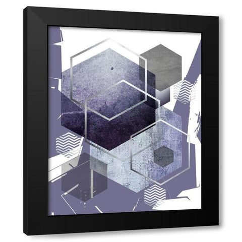 Abstract Geo Ultra Violet 1 Black Modern Wood Framed Art Print by Urban Epiphany