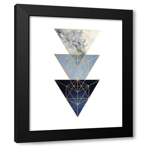 Navy Gold 3 Black Modern Wood Framed Art Print by Urban Epiphany