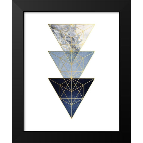 Navy Gold 3 Black Modern Wood Framed Art Print by Urban Epiphany