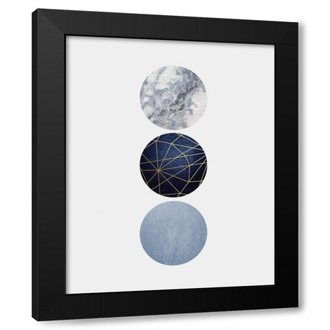 Navy Gold Black Modern Wood Framed Art Print with Double Matting by Urban Epiphany
