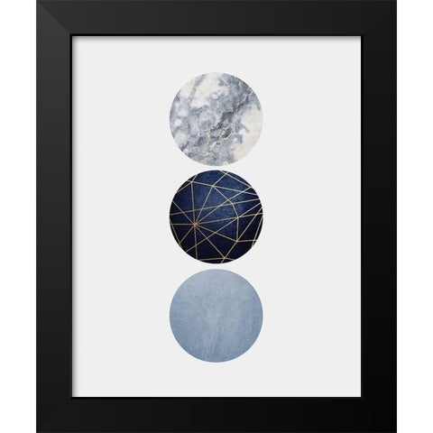 Navy Gold Black Modern Wood Framed Art Print by Urban Epiphany