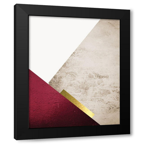 Beige Brugundy Mountains 3 Black Modern Wood Framed Art Print with Double Matting by Urban Epiphany