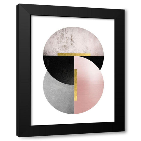 Deco Geo 1 Black Modern Wood Framed Art Print with Double Matting by Urban Epiphany